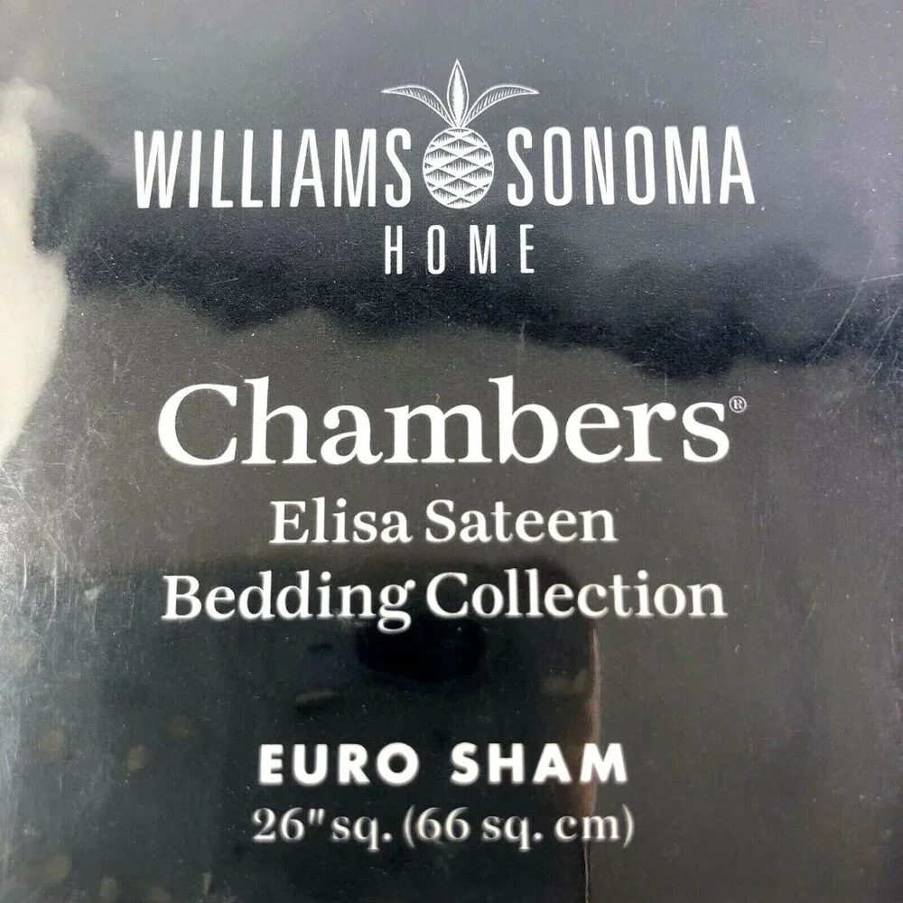 Williams Sonoma Chambers Elisa Sateen Euro Sham 100% Cotton 300-Thread Count 26